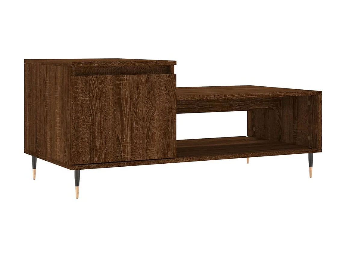 Couchtisch Braun Beistelltisch Eichen-Optik 100x50x45 cm Holzwerkstoff -MN12235