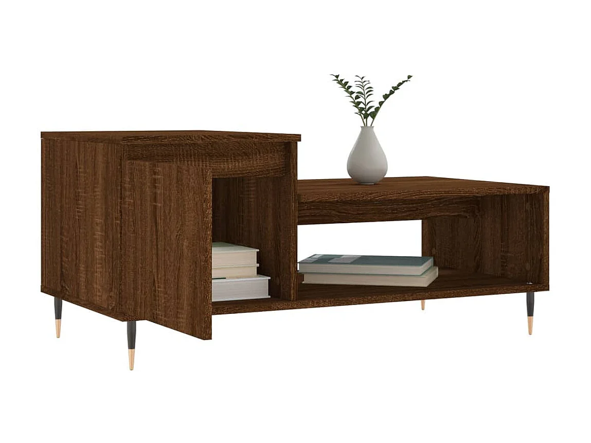 Couchtisch Braun Beistelltisch Eichen-Optik 100x50x45 cm Holzwerkstoff -MN12235