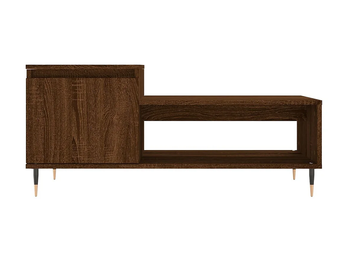 Couchtisch Braun Beistelltisch Eichen-Optik 100x50x45 cm Holzwerkstoff -MN12235