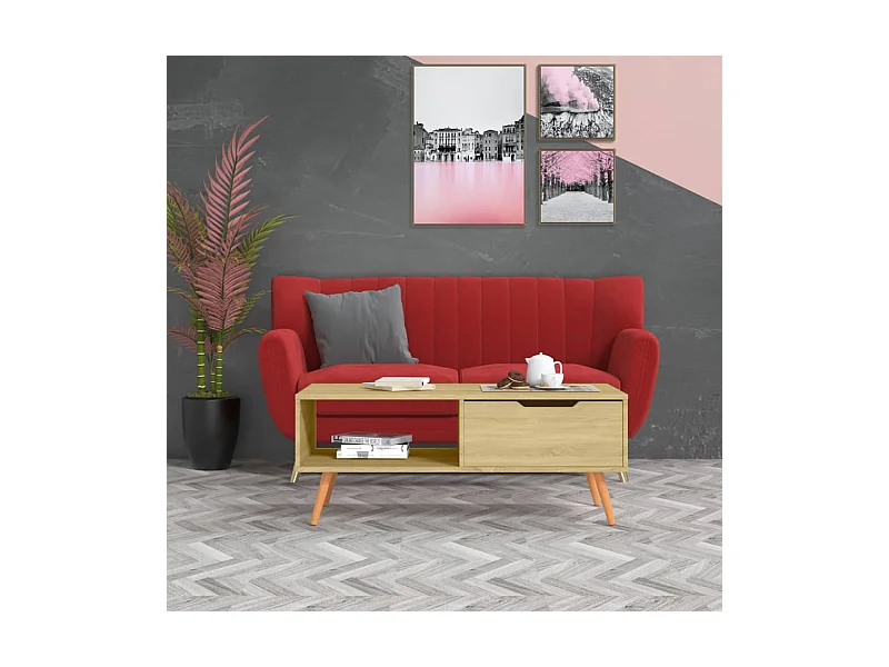 Couchtisch Beistelltisch Sonoma-Eiche 100x49,5x43 cm Holzwerkstoff -MN52389