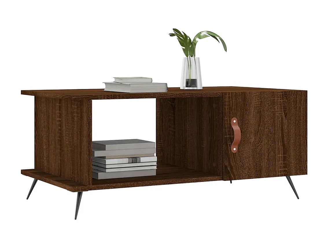 Couchtisch Braun Beistelltisch Eichen-Optik 90x50x40 cm Holzwerkstoff -MN98323