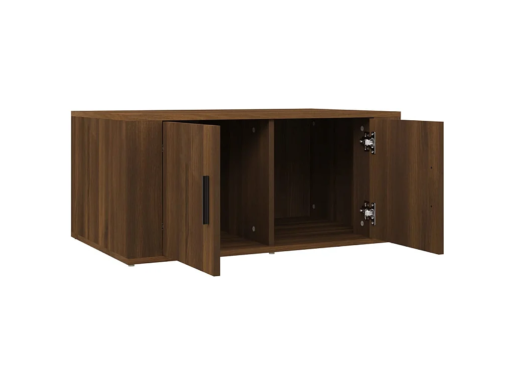 Couchtisch Braun Beistelltisch Eichen-Optik 80x50x36 cm Holzwerkstoff -MN62355