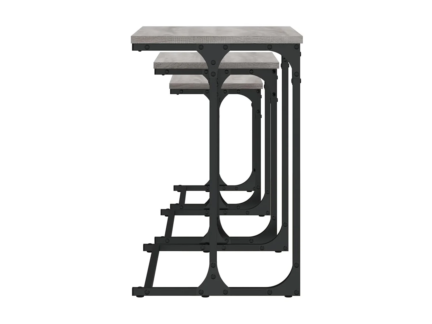 3er-Set Satztische Couchtische Grau Sonoma Holzwerkstoff -MN16040