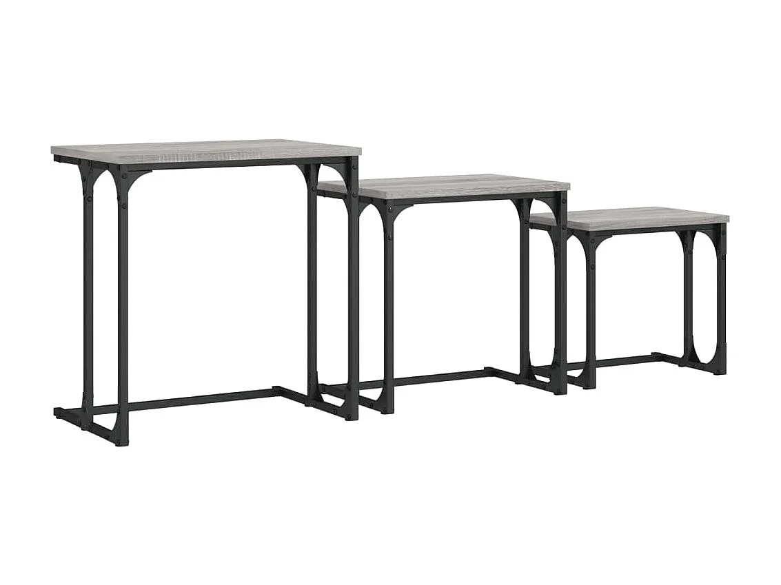 3er-Set Satztische Couchtische Grau Sonoma Holzwerkstoff -MN16040