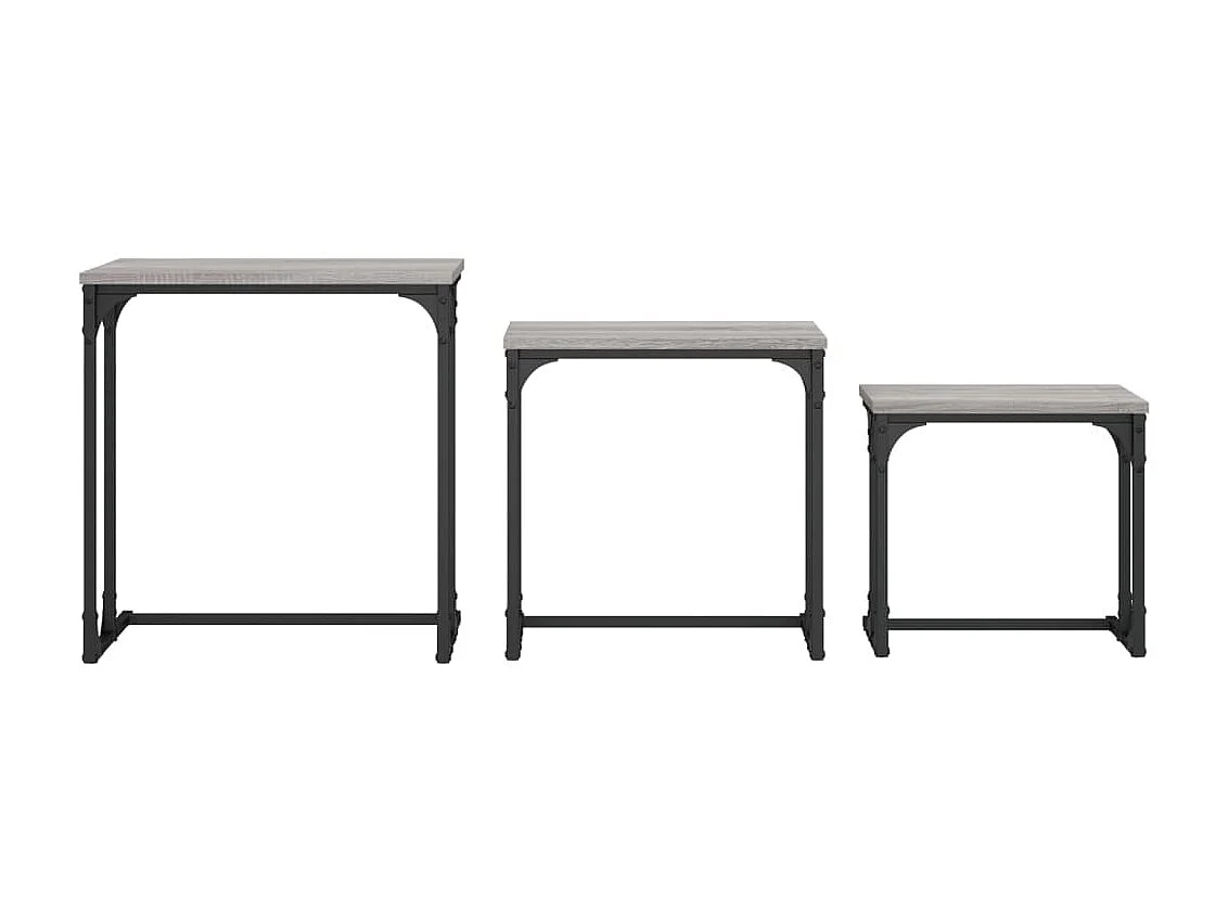 3er-Set Satztische Couchtische Grau Sonoma Holzwerkstoff -MN16040