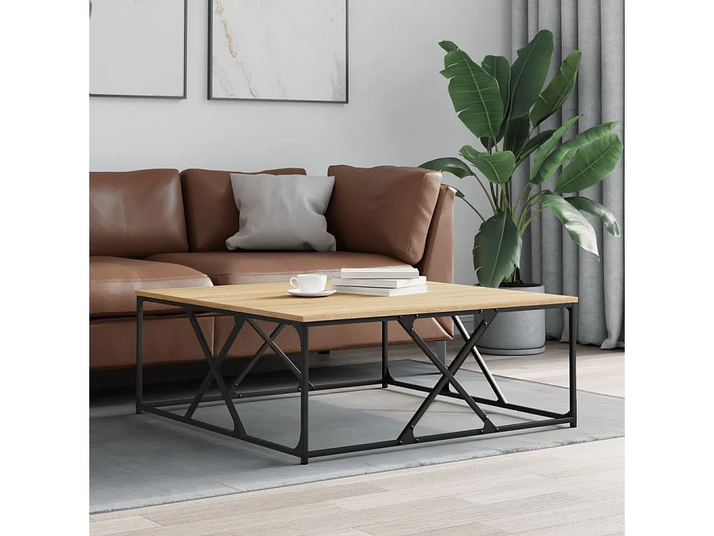 Couchtisch Beistelltisch Sonoma-Eiche 100x100x40 cm Holzwerkstoff -MN18646