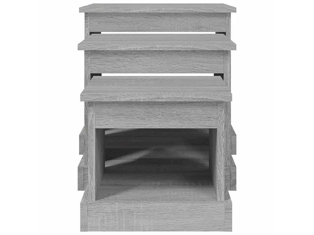 3er-Set Couchtische Beistelltisch Grau Sonoma Holzwerkstoff -MN63867
