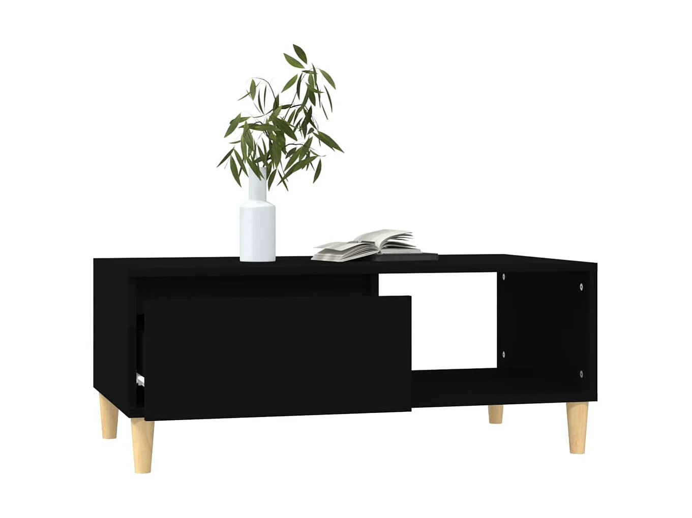 Couchtisch Beistelltisch Schwarz 90x50x36,5 cm Holzwerkstoff -MN55065