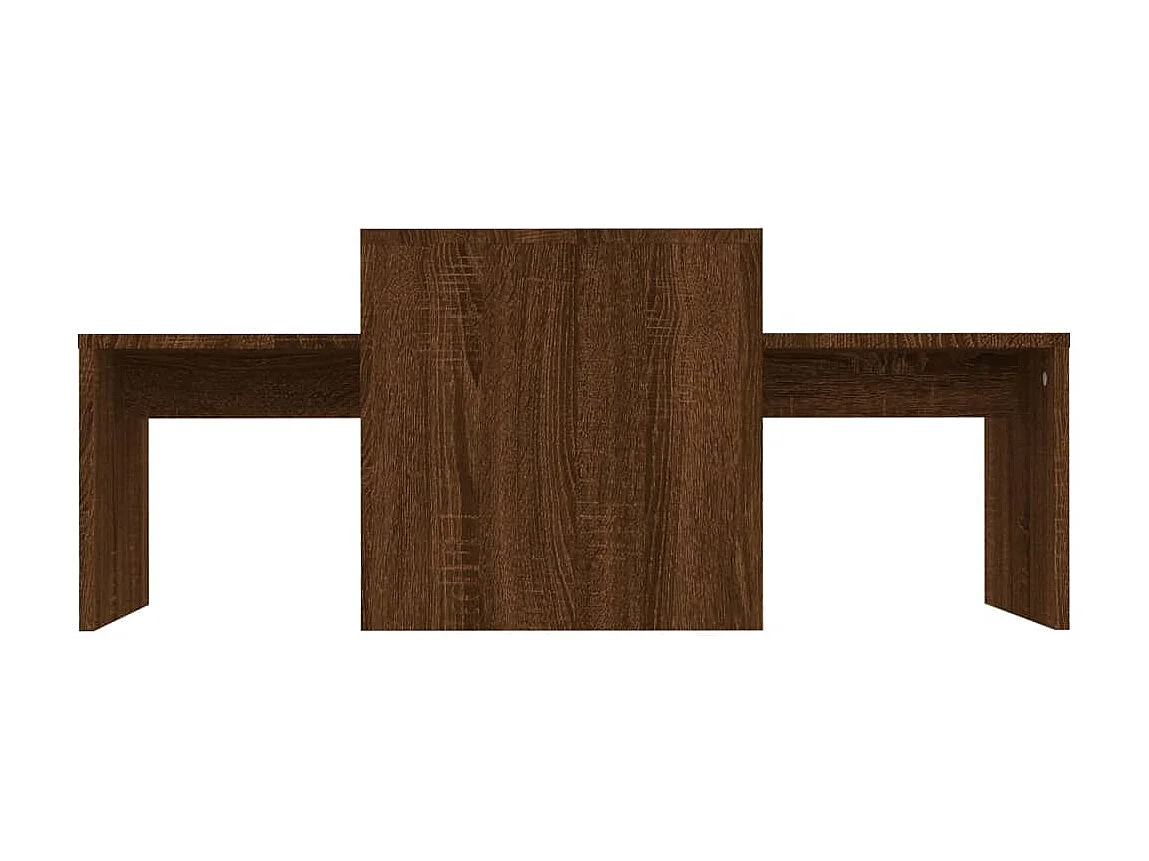 Couchtisch,Beistelltisch-Set Braun Eichen-Optik 100x48x40 cm Holzwerkstoff -MN39491