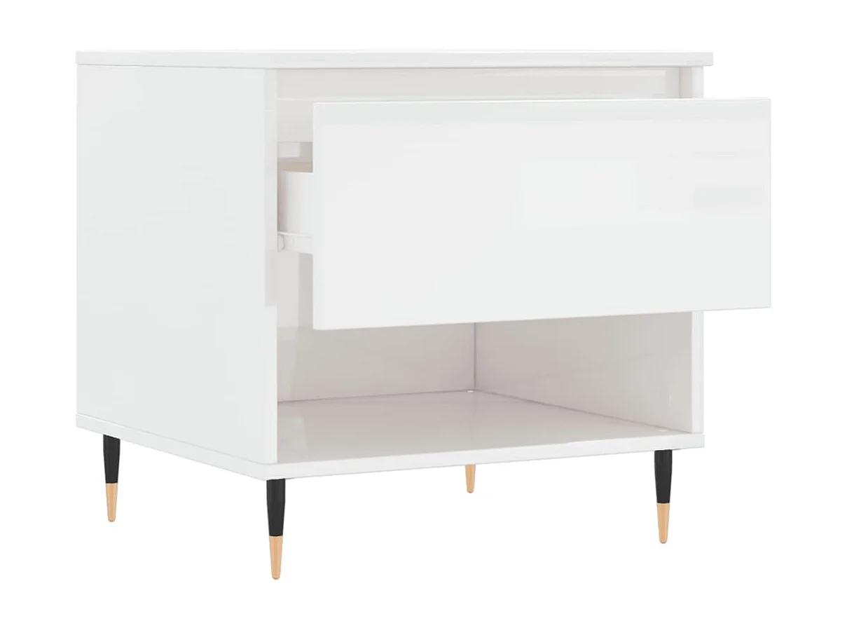 Couchtisch Beistelltisch Hochglanz-Weiß 50x46x50 cm Holzwerkstoff -MN87217
