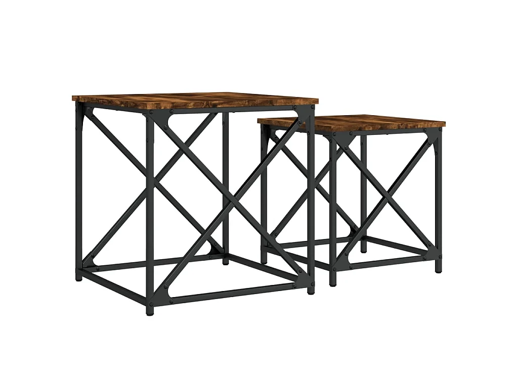 2er-Set Satztische Couchtische Räuchereiche Holzwerkstoff -MN64293