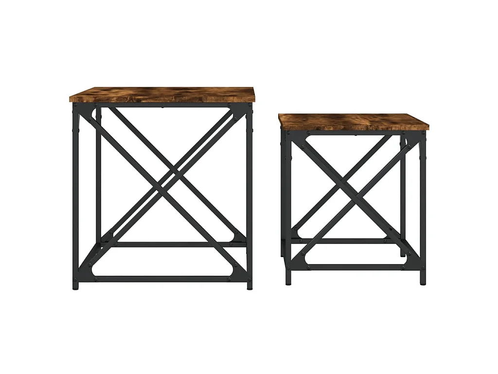 2er-Set Satztische Couchtische Räuchereiche Holzwerkstoff -MN64293