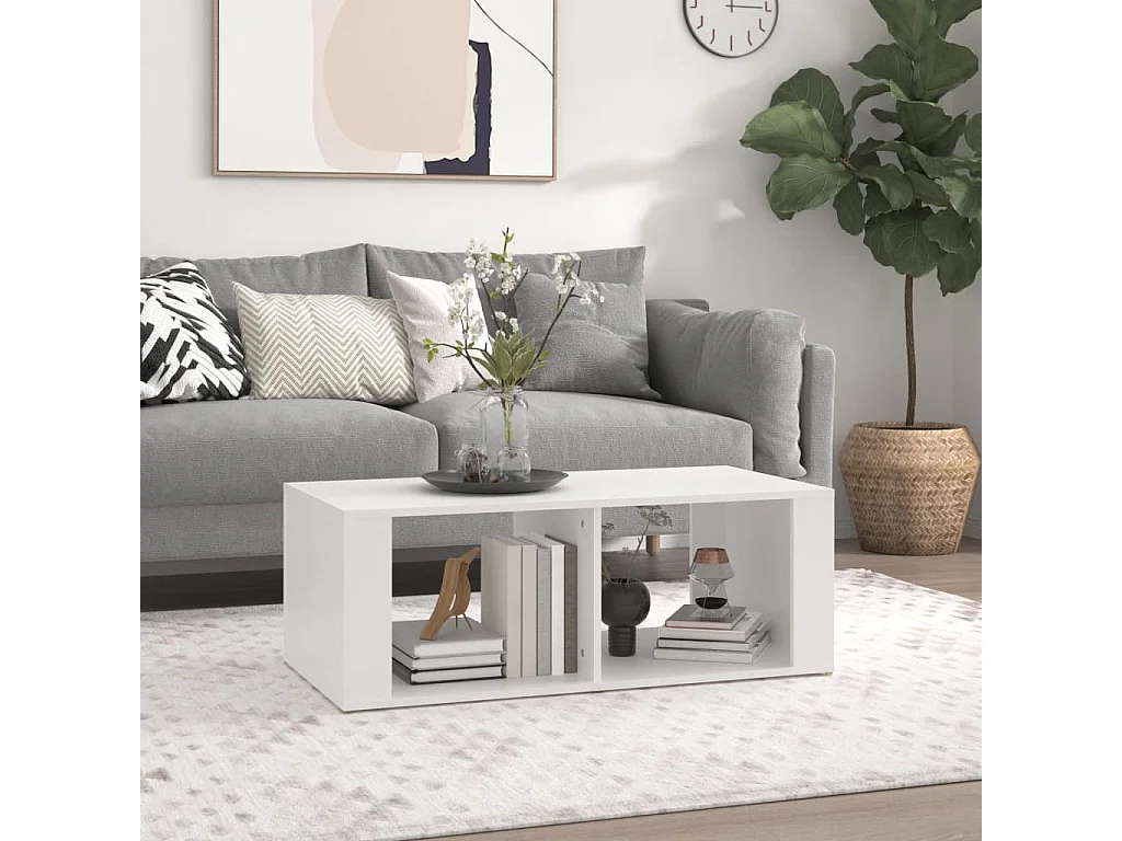 Couchtisch Beistelltisch Weiß 100x50x36 cm Holzwerkstoff -MN49327