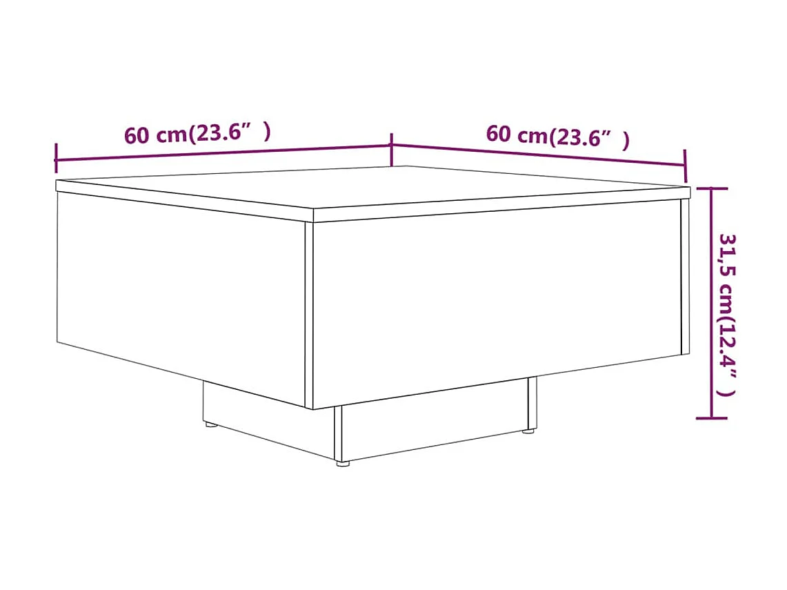 Couchtisch Beistelltisch Grau Sonoma 60x60x31,5 cm Holzwerkstoff -MN71832
