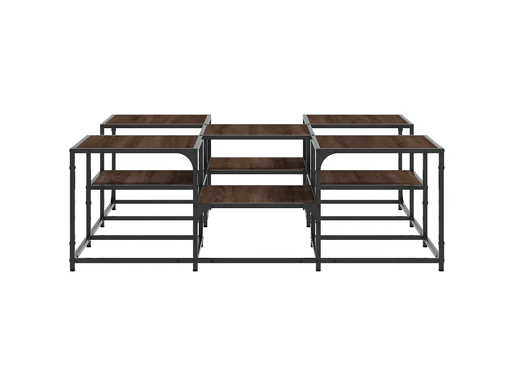 Couchtisch Braun Beistelltisch Eichen-Optik 121x121x40 cm Holzwerkstoff -MN12855