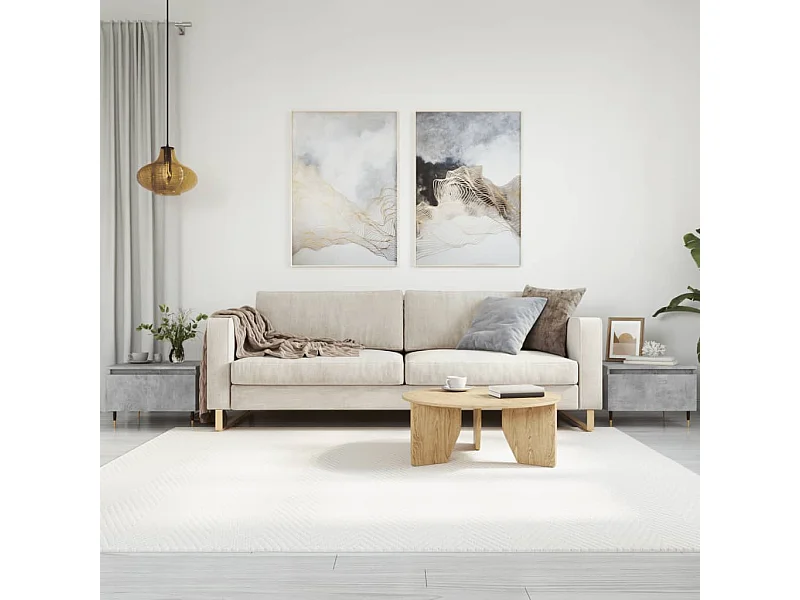 2er-Set Couchtische Beistelltisch Betongrau 50x46x35 cm Holzwerkstoff -MN61381