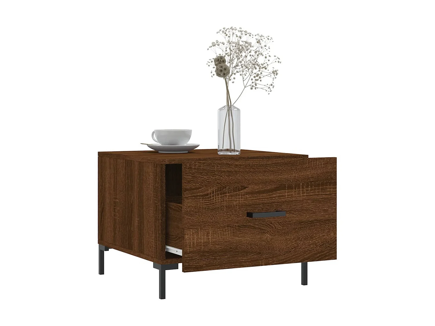 2er-Set Couchtische Beistelltisch Braun Eichen-Optik 50x50x40 cm Holzwerkstoff -MN72080