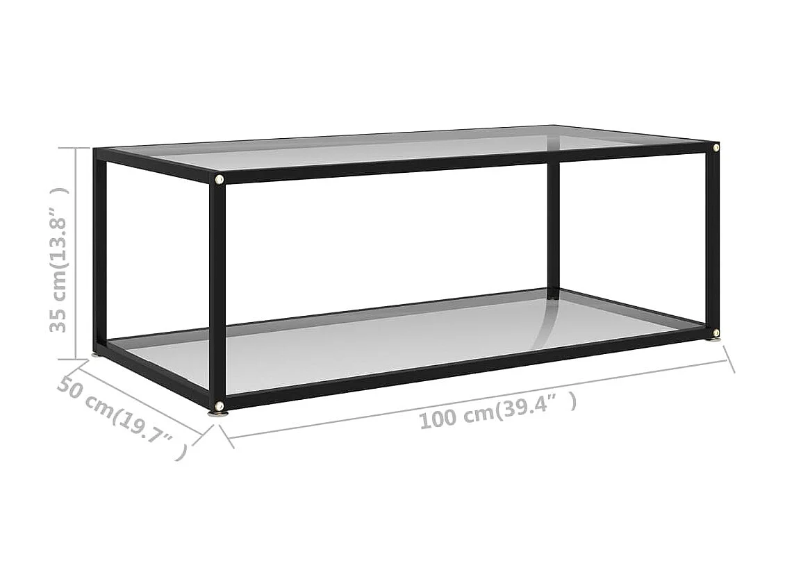 Couchtisch Beistelltisch Transparent 100x50x35 cm Hartglas -MN26272