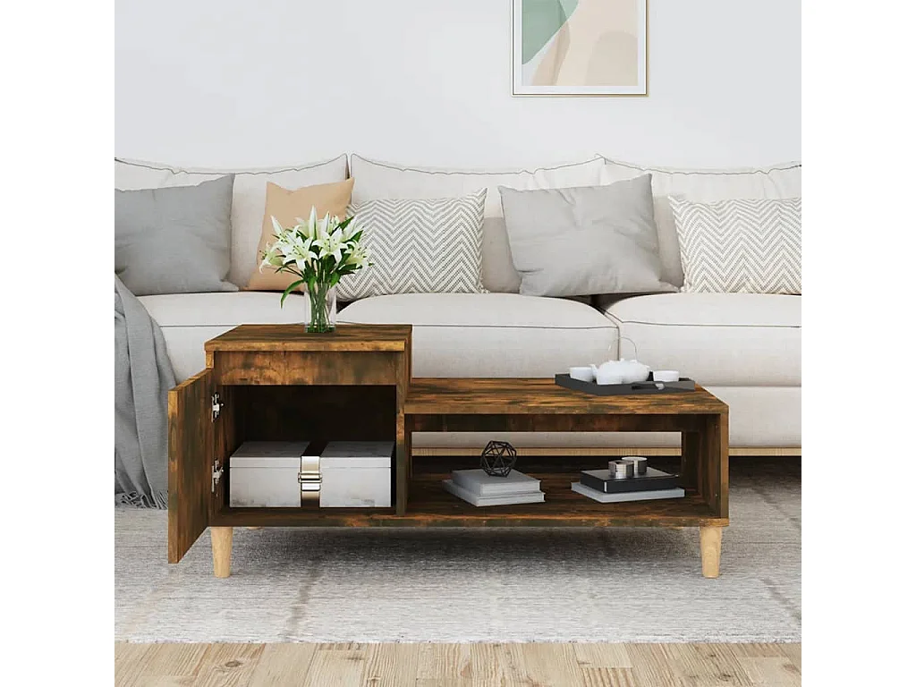 Couchtisch Beistelltisch Räuchereiche 100x50x45 cm Holzwerkstoff -MN40852