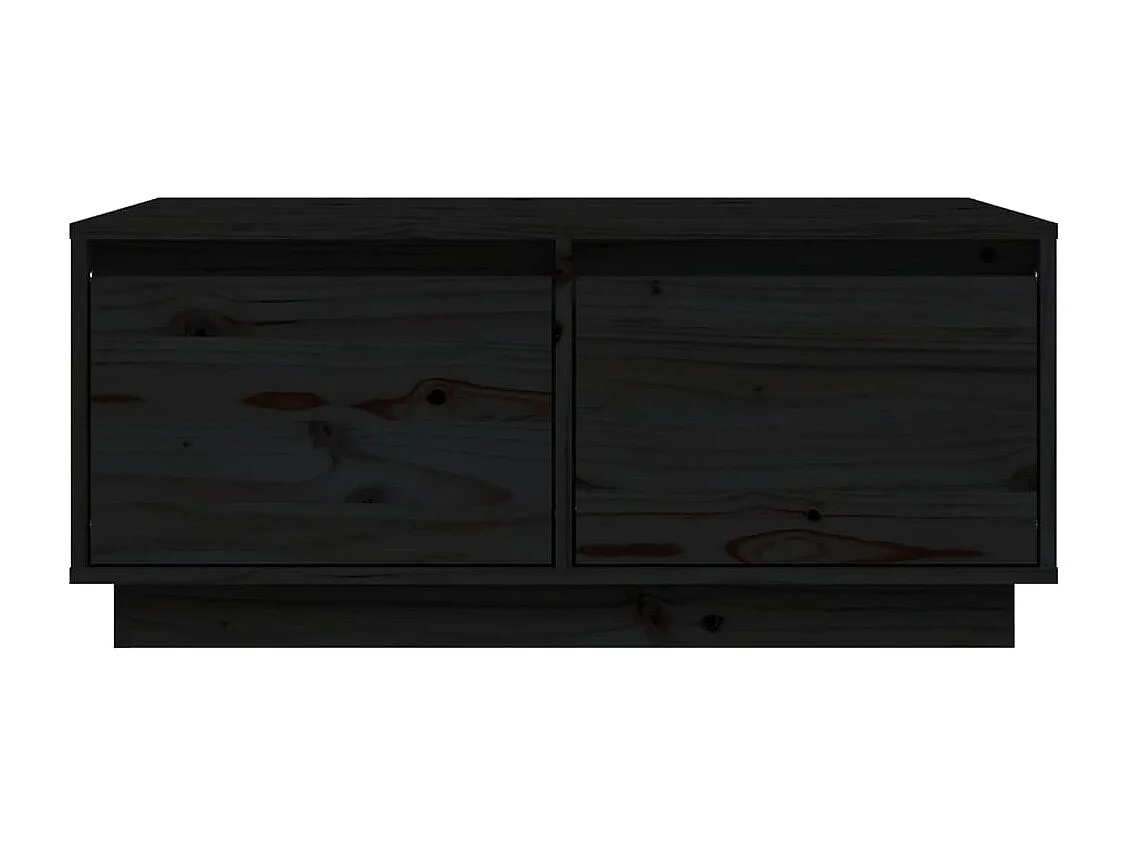 Couchtisch Beistelltisch Schwarz 80x50x35 cm Massivholz Kiefer -MN71369
