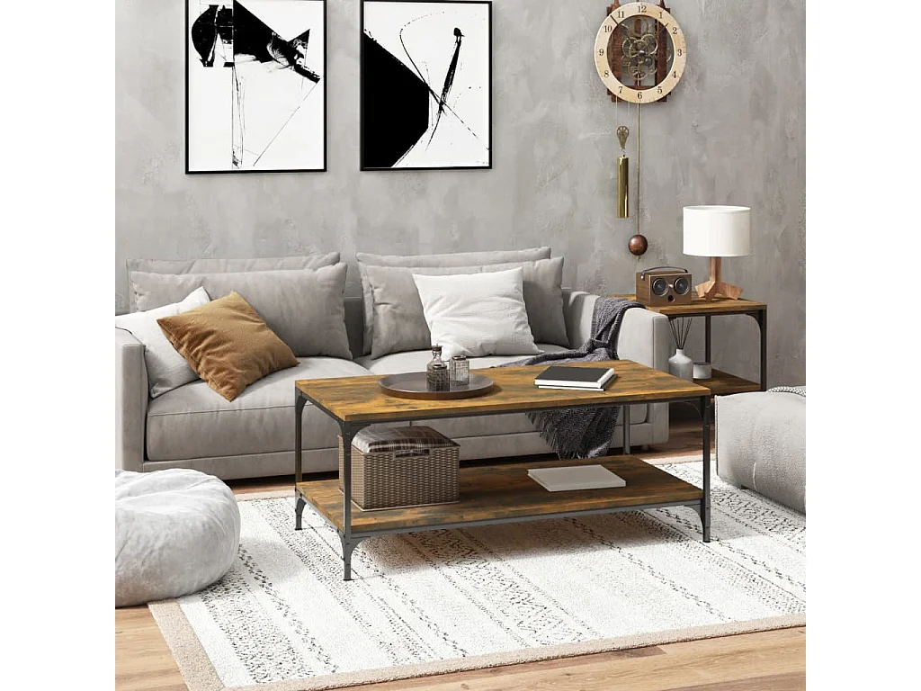 Couchtisch Beistelltisch Räuchereiche 100x50x40 cm Holzwerkstoff -MN69464