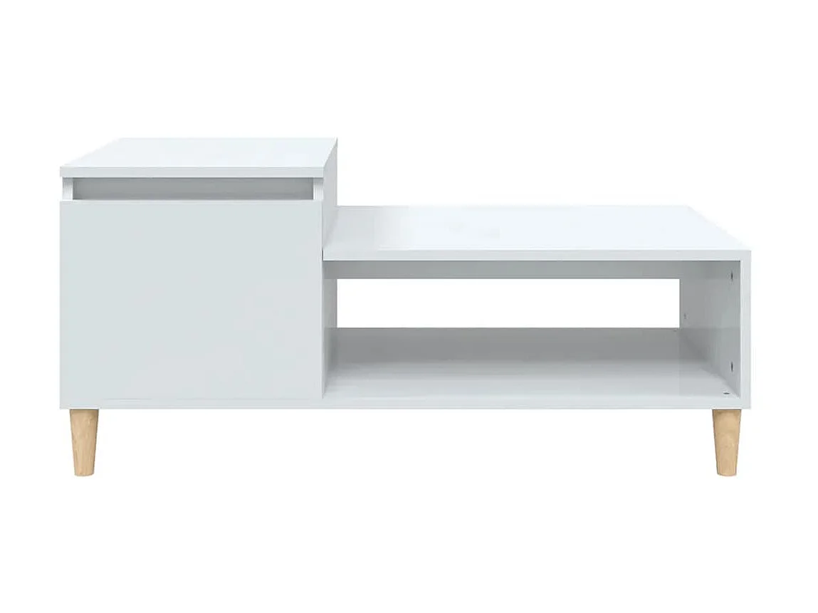 Couchtisch Beistelltisch Hochglanz-Weiß 100x50x45 cm Holzwerkstoff -MN26946