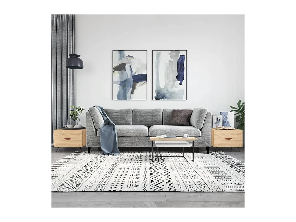 2er-Set Couchtische Beistelltisch Sonoma-Eiche 50x50x40 cm Holzwerkstoff -MN10214