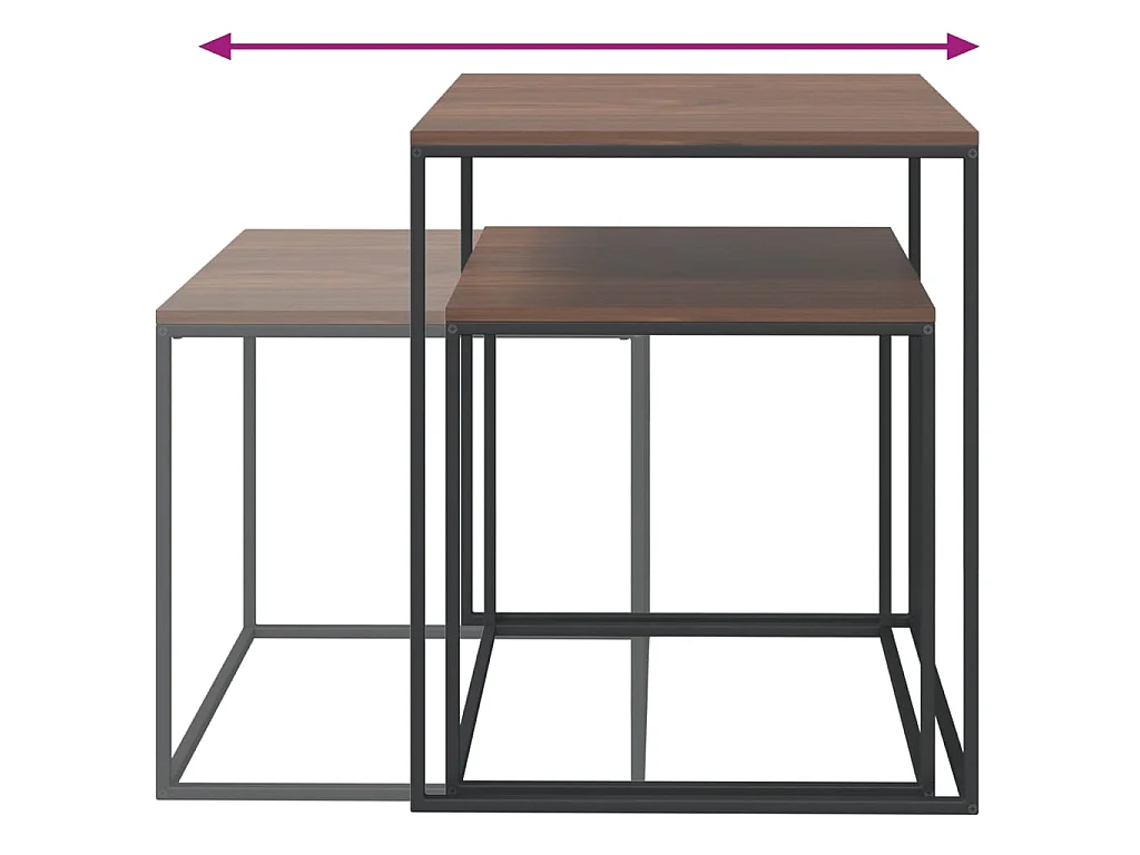 Couchtisch,Beistelltisch-Set 2-tlg. Holzwerkstoff und Metall -MN40766