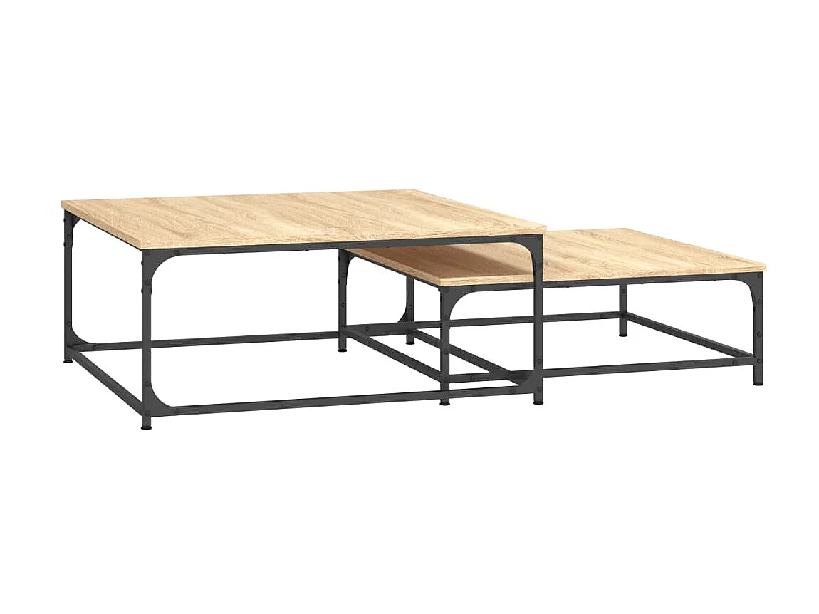 2er-Set Satztische Couchtische Sonoma-Eiche Holzwerkstoff -MN95206