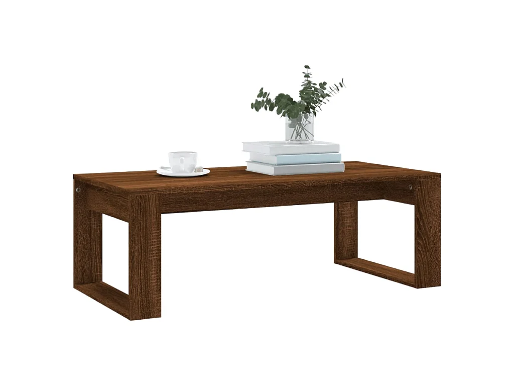 Couchtisch Braun Beistelltisch Eichen-Optik 102x50x35 cm Holzwerkstoff -MN44788