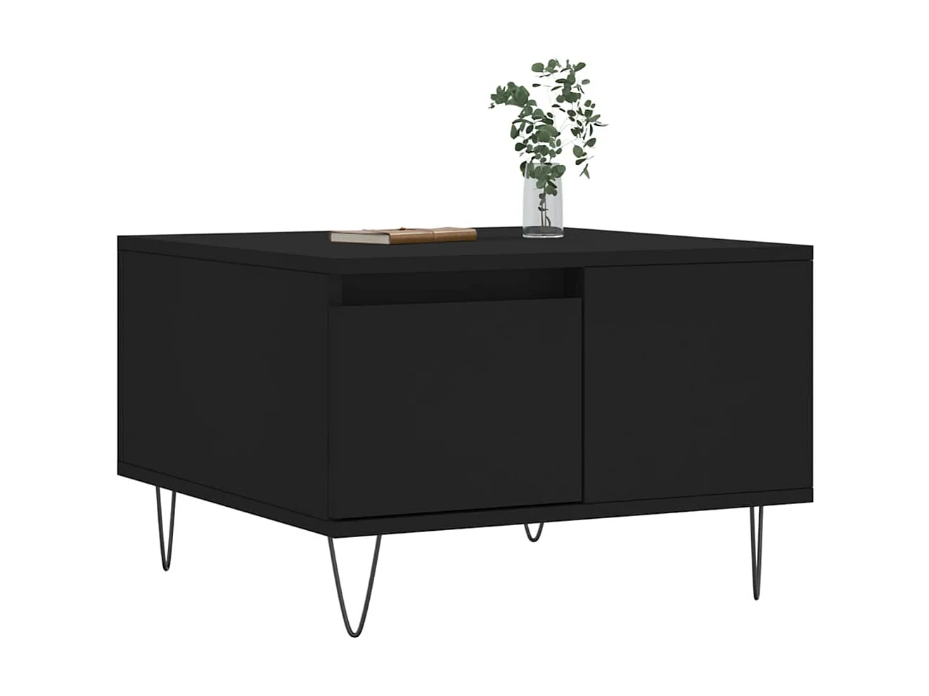 Couchtisch Beistelltisch Schwarz 55x55x36,5 cm Holzwerkstoff -MN51344