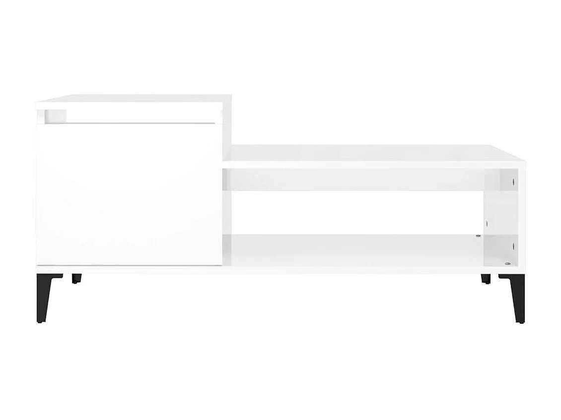 Couchtisch Beistelltisch Hochglanz-Weiß 100x50x45 cm Holzwerkstoff -MN12782