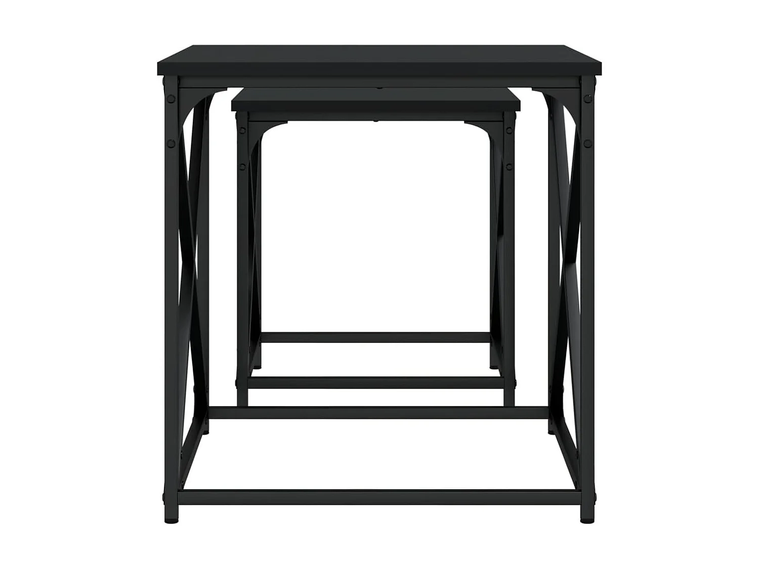 2er-Set Satztische Couchtische Schwarz Holzwerkstoff -MN63177