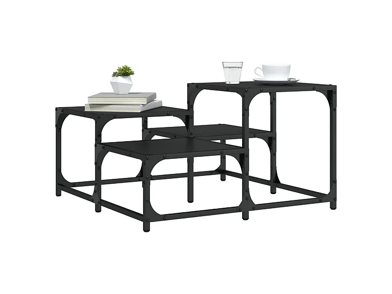 Couchtisch Beistelltisch Schwarz 68x68x40 cm Holzwerkstoff -MN55888