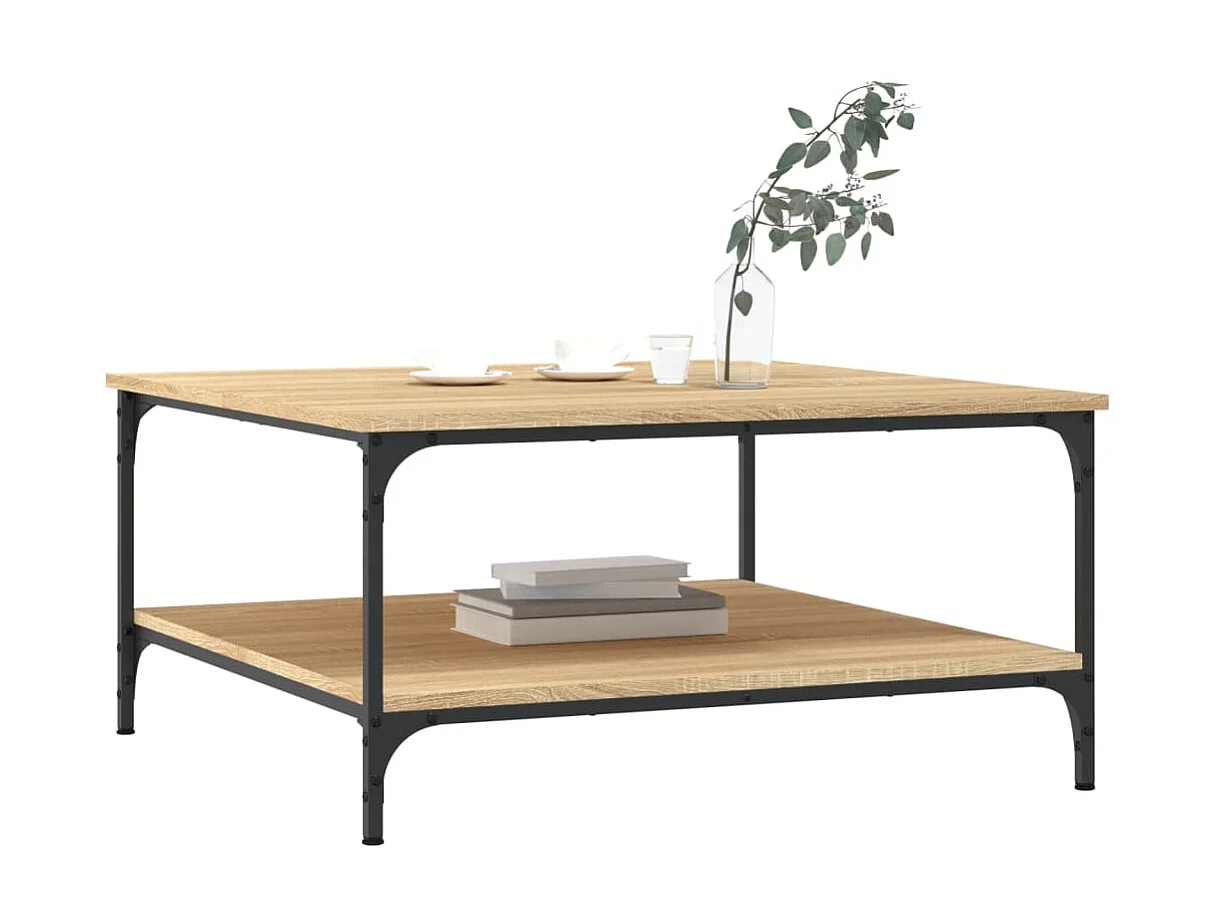 Couchtisch Beistelltisch Sonoma-Eiche 80x80x40 cm Holzwerkstoff -MN10899