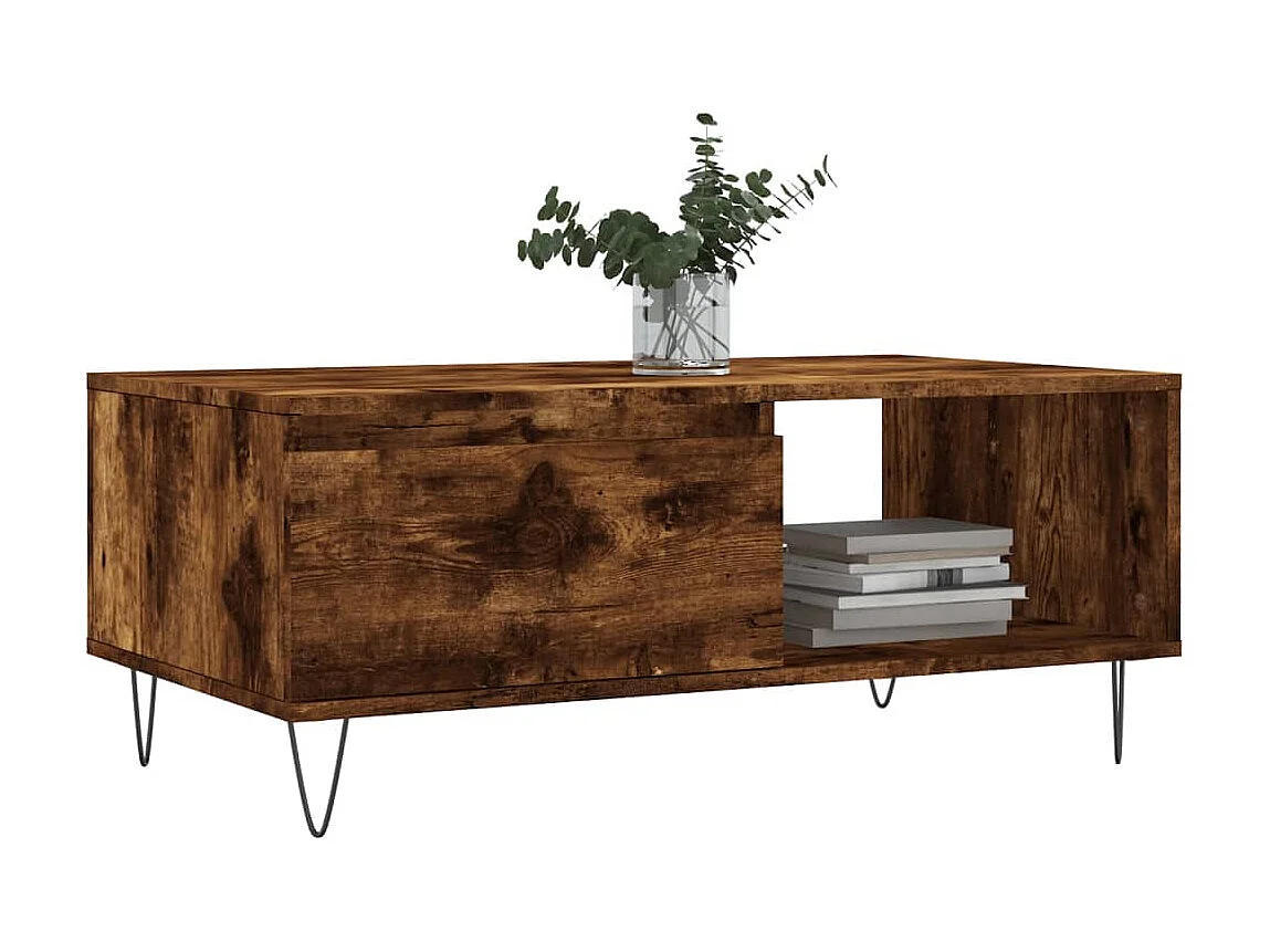 Couchtisch Beistelltisch Räuchereiche 90x50x36,5 cm Holzwerkstoff -MN88917