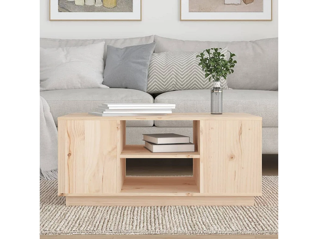 Couchtisch Beistelltisch 90x49x40,5 cm Massivholz Kiefer -MN99387