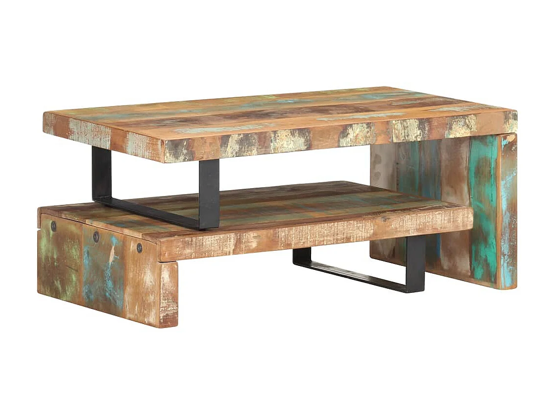 2-tlg. Couchtisch,Beistelltisch-Set Recyceltes Massivholz -MN56617