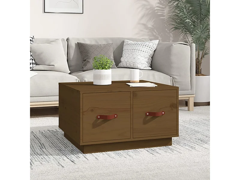 Couchtisch Beistelltisch Honigbraun 60x53x35 cm Massivholz Kiefer -MN63566