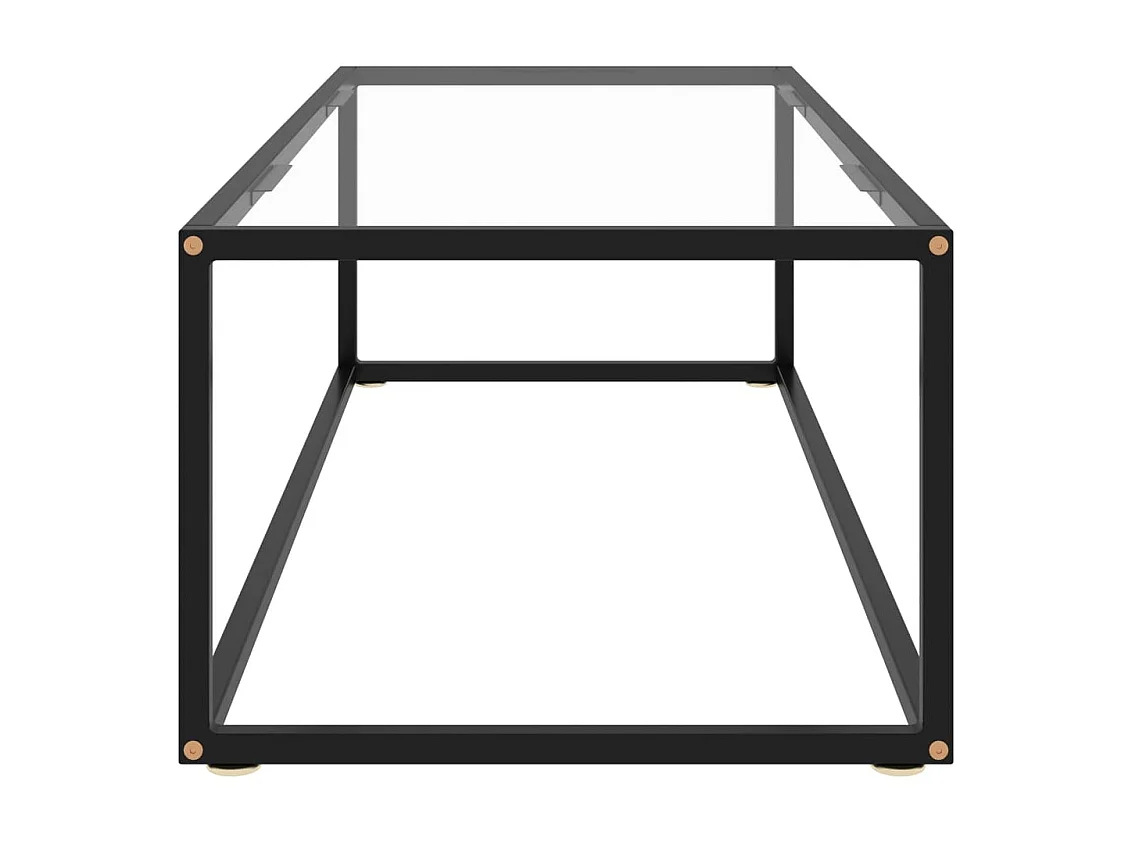 Couchtisch Beistelltisch Schwarz mit Hartglas 120x50x35 cm -MN48943