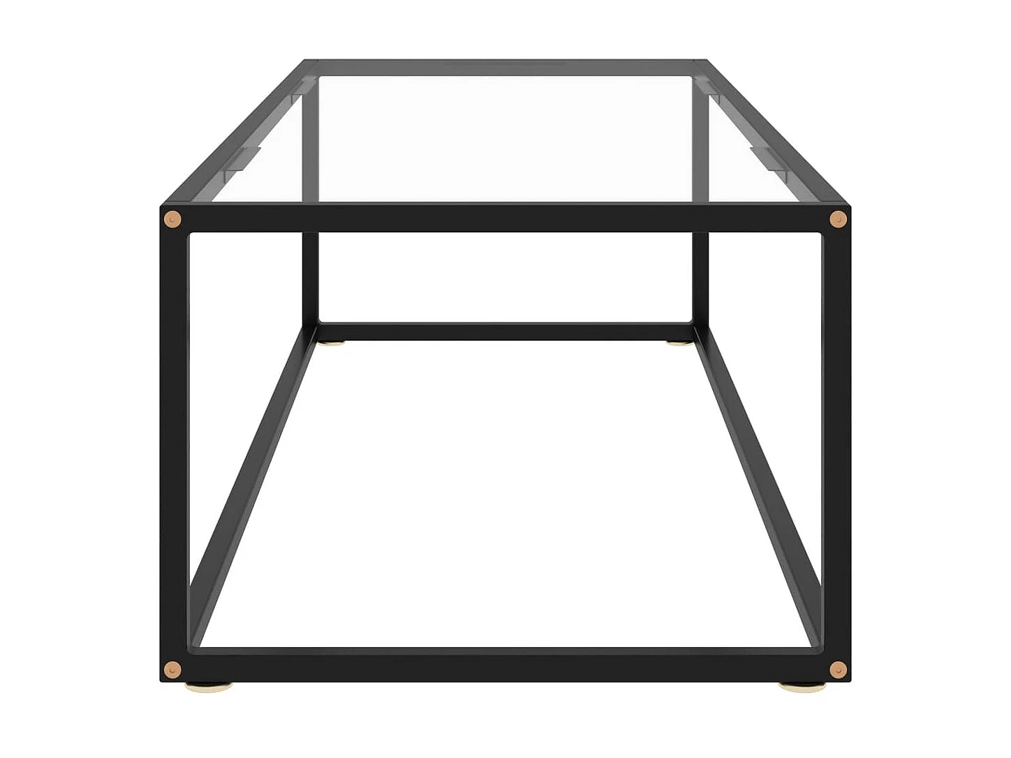 Couchtisch Beistelltisch Schwarz mit Hartglas 120x50x35 cm -MN48943