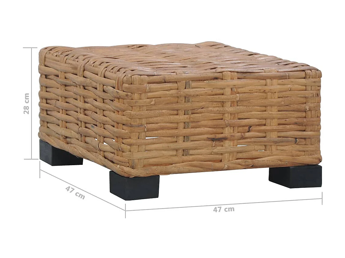 Couchtisch Beistelltisch 47×47×28 cm Natur Rattan -MN28620