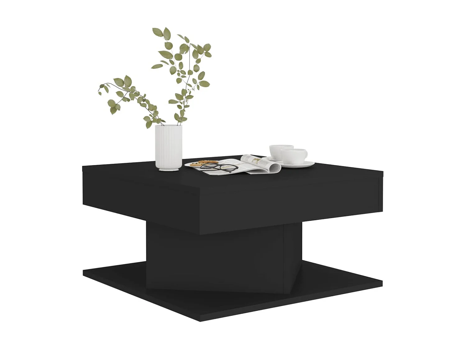 Couchtisch Beistelltisch Schwarz 57x57x30 cm Holzwerkstoff -MN16920