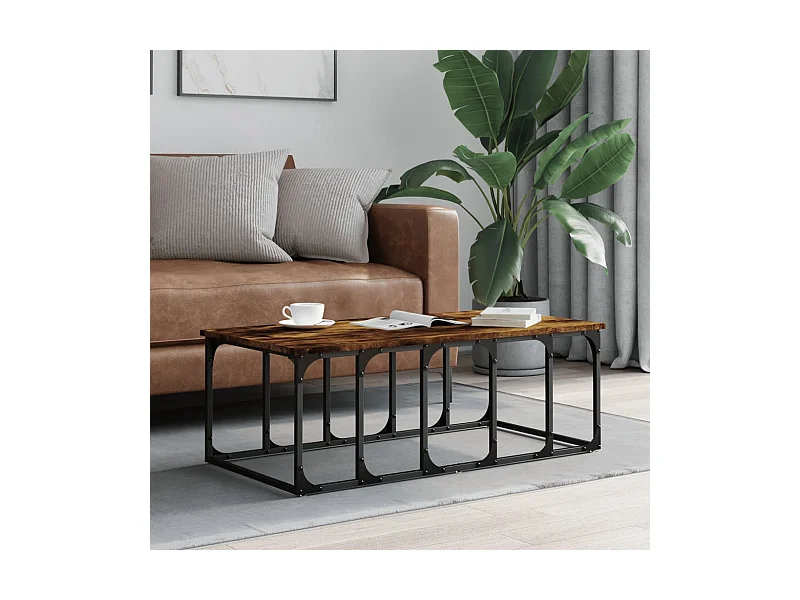 Couchtisch Beistelltisch Räuchereiche 100x50x35,5 cm Holzwerkstoff -MN30741