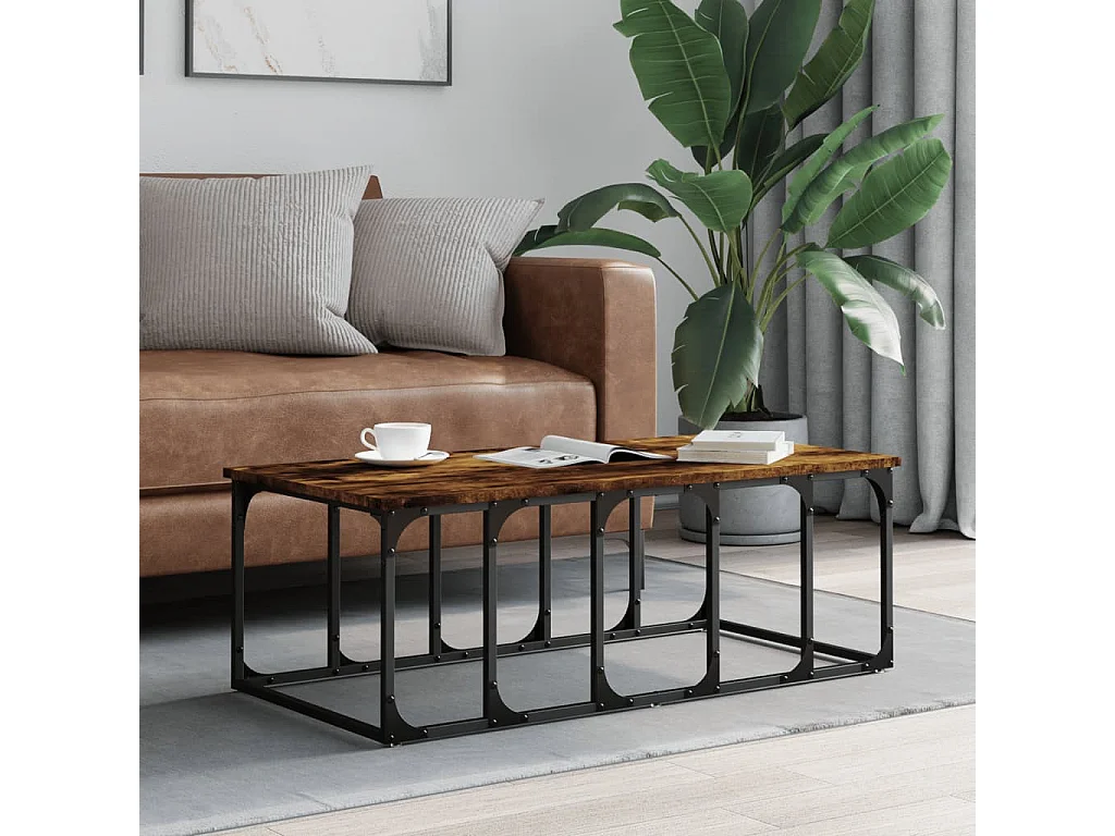 Couchtisch Beistelltisch Räuchereiche 100x50x35,5 cm Holzwerkstoff -MN30741