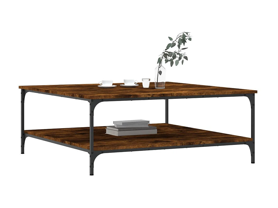 Couchtisch Beistelltisch Räuchereiche 100x100x40 cm Holzwerkstoff -MN62050