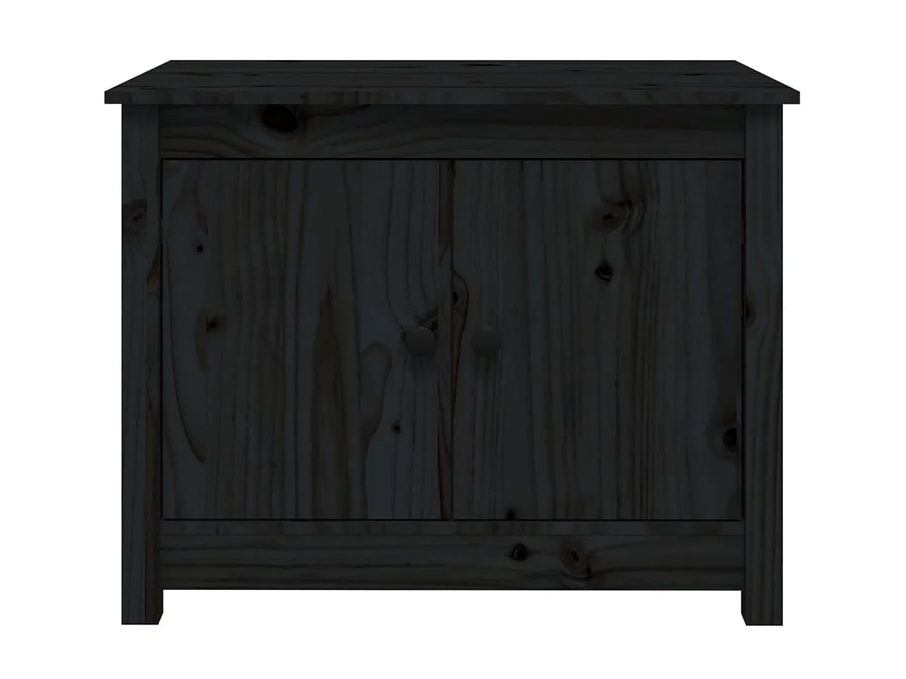 Couchtisch Beistelltisch Schwarz 71x49x55 cm Massivholz Kiefer -MN62572