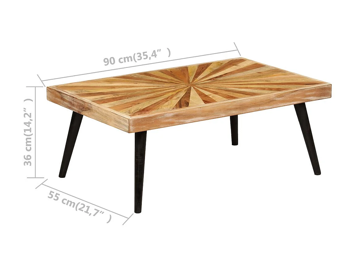Couchtisch Beistelltisch Massivholz Mango 90x55x36 cm -MN26227