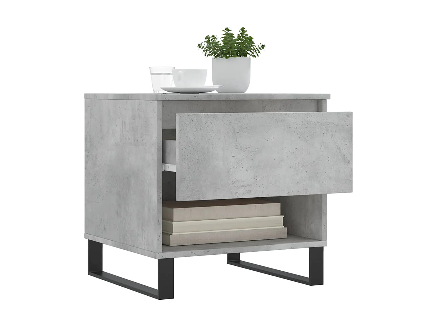 2er-Set Couchtische Beistelltisch Betongrau 50x46x50 cm Holzwerkstoff -MN48703