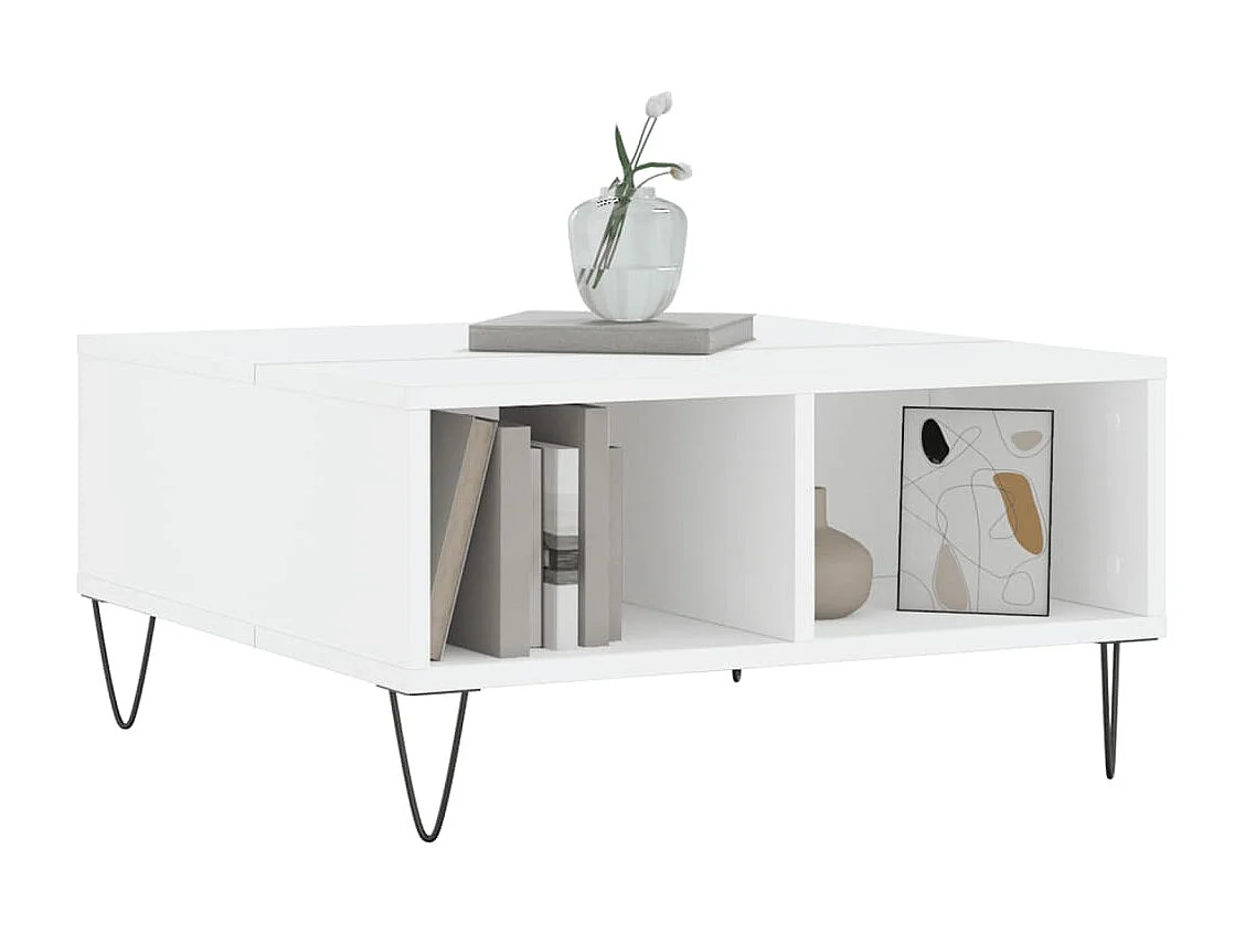 Couchtisch Beistelltisch Weiß 60x60x30 cm Holzwerkstoff -MN65384